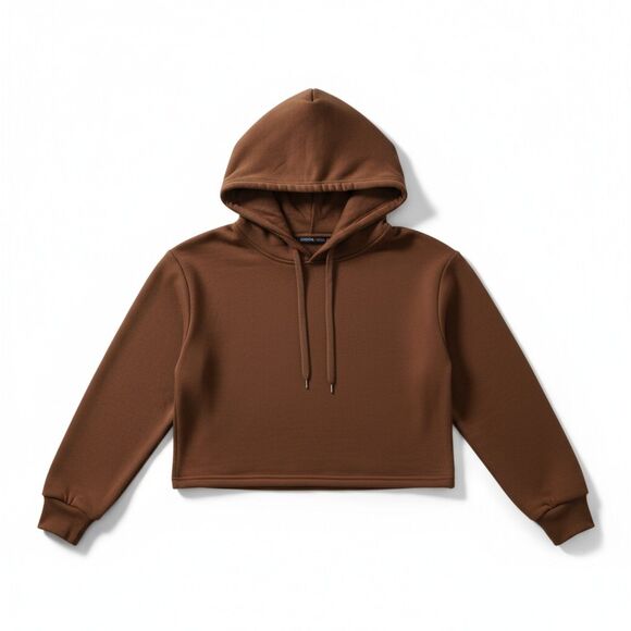 Roma Concept Teen Girls Cropped Hoodie – Brown, Size M, Pre-Owned - Picture 2 of 11